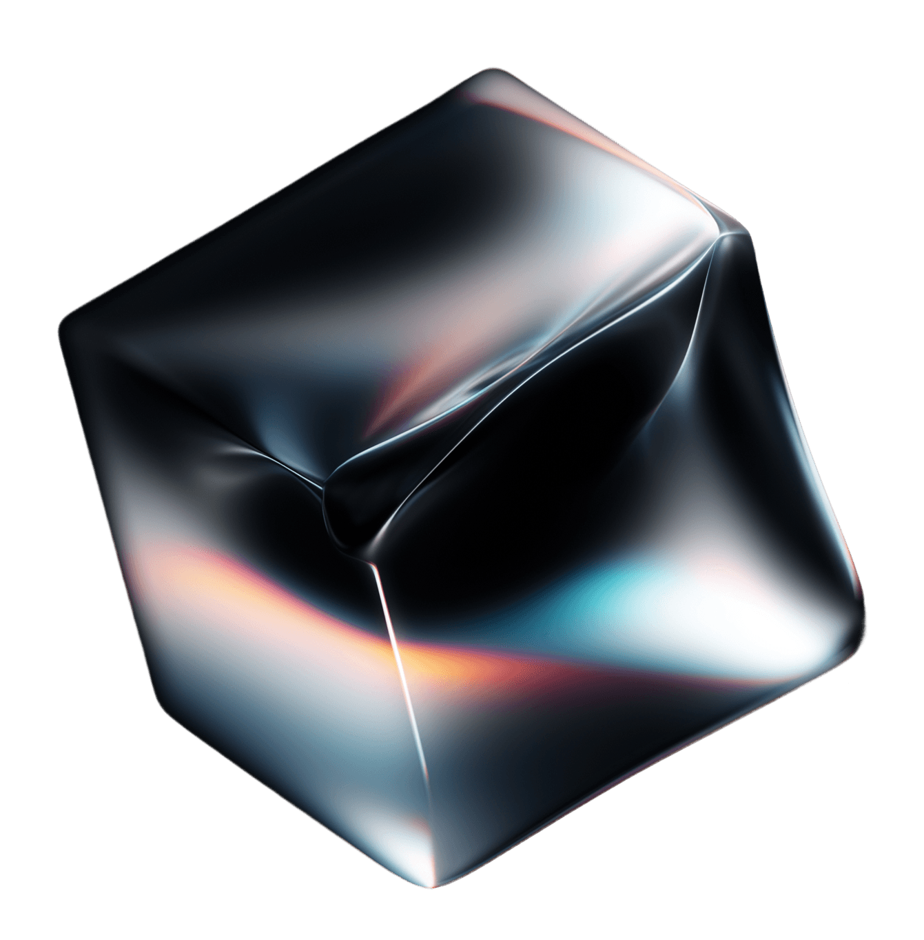 The hub Material — an iridescent specimen used for both design and AI work