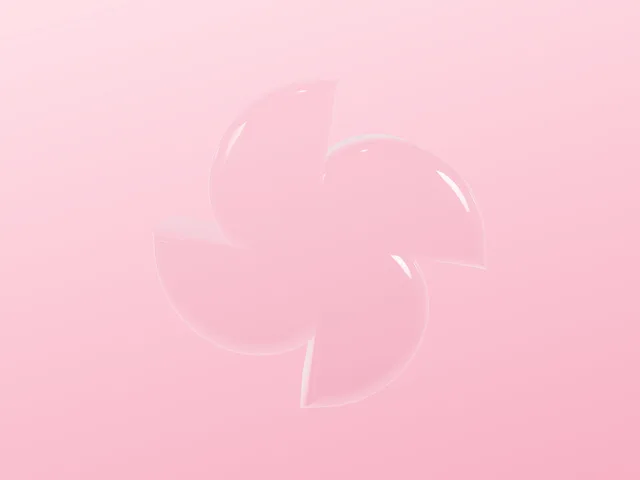 Glass pinwheel — A white-glass pinwheel turning slowly on blush pink.